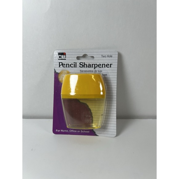Charles Leonard Other - Charles Leonard‎ 2-Hole Pencil Sharpener Yellow Dual Size School NEW